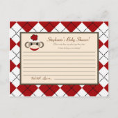 Schrijfbaar advies Kaart Red Sock Monkey Argyle (Voorkant)