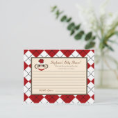 Schrijfbaar advies Kaart Red Sock Monkey Argyle (Staand voorkant)