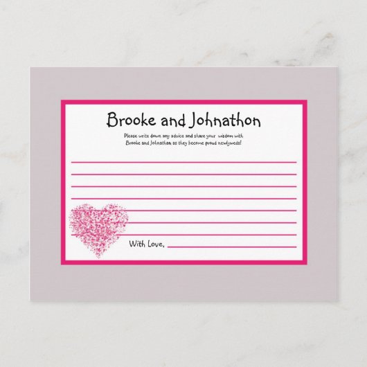 Schrijfbaar advies Kaart roze bloemblaadjes (Voorkant)