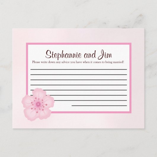 Schrijfbaar advies Kaart roze Cherry Blossom (Voorkant)