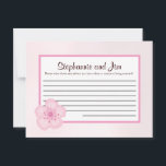 Schrijfbaar advies Kaart roze Cherry Blossom<br><div class="desc">Deze schattige schrijfbare advieskaarten zijn een perfecte aanvulling op elke bruiloft. Geef deze kaarten gewoon door aan uw gasten, samen met de mooie puntige Sharpie pennen. Uw gasten kunnen dan om het even welk advies opschrijven zij voor de nieuwe bruid en groom hebben. Deze worden afgedrukt met een formaat van...</div>