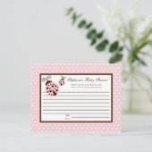 Schrijfbaar advies Kaart roze ladybug (Staand voorkant)