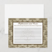 Schrijfbaar advies Kaart Tanish Brown Damask (Voorkant / Achterkant)