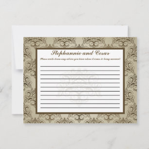 Schrijfbaar advies Kaart Tanish Brown Damask
