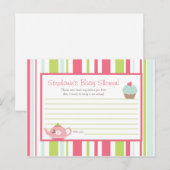 Schrijfbaar advies Kaart Tea Party Pink Pastel Flo (Voorkant / Achterkant)