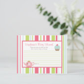 Schrijfbaar advies Kaart Tea Party Pink Pastel Flo (Staand voorkant)