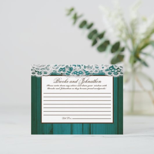 Schrijfbaar advies Kaart verstrooid Blauwgroen hou (Staand voorkant)