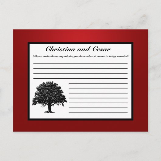 Schrijfbaar advies Kaart White Tree Red Black Stri (Voorkant)