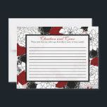 Schrijfbaar Advies Kaart Zwart Bloemen Rood blad<br><div class="desc">Deze schattige schrijfbare advieskaarten zijn een perfecte aanvulling op elke bruiloft. Geef deze kaarten gewoon door aan uw gasten, samen met de mooie puntige Sharpie pennen. Uw gasten kunnen dan om het even welk advies opschrijven zij voor de nieuwe bruid en groom hebben. Deze worden afgedrukt met een formaat van...</div>
