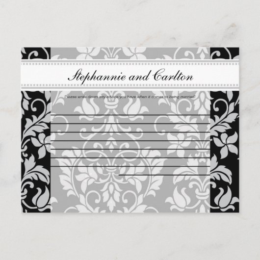 Schrijfbaar advies voor Black and Grey Damask Wedd (Voorkant)
