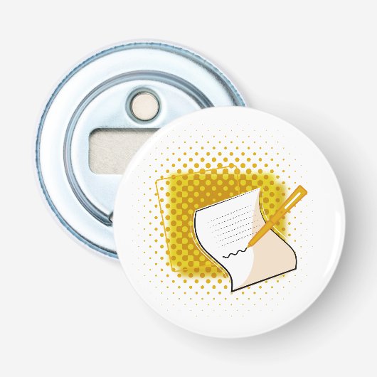 Schrijfbalk Button Flesopener (Voorkant)