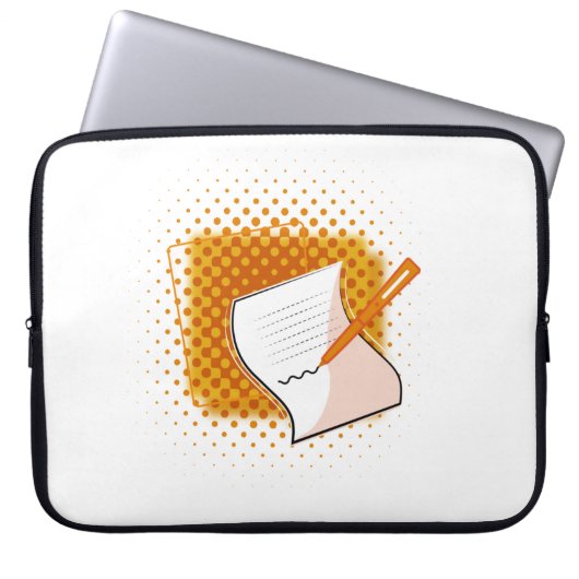 Schrijfbalk Laptop Sleeve (Voorkant)