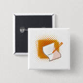 Schrijfbalk Vierkante Button 5,1 Cm (Voorkant /achterkant)