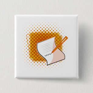 Schrijfbalk Vierkante Button 5,1 Cm