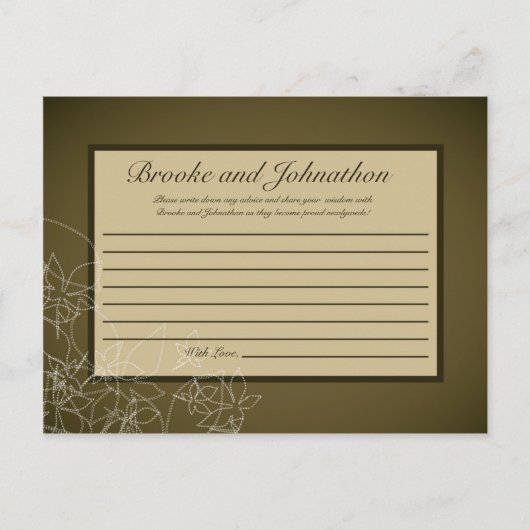 Schrijfbare Advice Card Autumn Floral Herfst Brown Briefkaart (Voorkant)