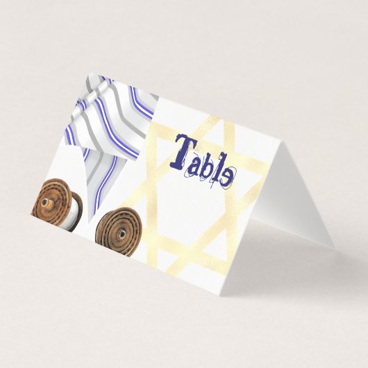 Schrijfbare Bat Mitzvah Tafelnummer Kaart (Voorkant)