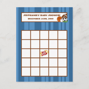 Schrijfbare Bingo Card All-Star Blue Uitnodiging Briefkaart