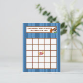Schrijfbare Bingo Card All-Star Blue Uitnodiging Briefkaart (Staand voorkant)