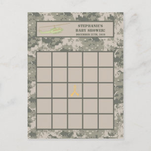 Schrijfbare Bingo Card ARMY ACU Camoflauge Digital Uitnodiging Briefkaart