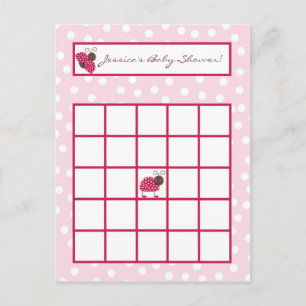 Schrijfbare Bingo Card Berry Garden Pink Lady Bug Uitnodiging Briefkaart
