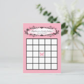 Schrijfbare Bingo Card Girly Butterfly Zebra Print Briefkaart (Staand voorkant)