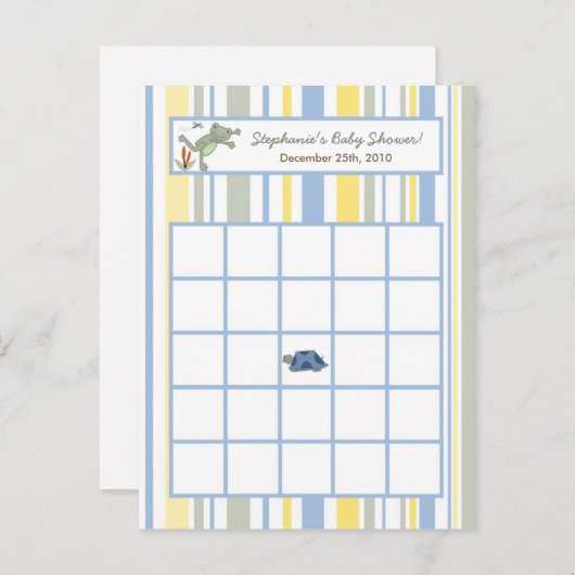 Schrijfbare bingo Card Leap Kikker Turtle Bee Drag Uitnodiging Briefkaart (Voorkant / Achterkant)