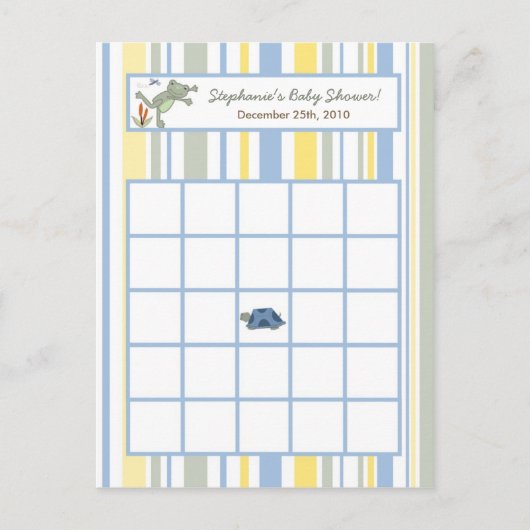 Schrijfbare bingo Card Leap Kikker Turtle Bee Drag Uitnodiging Briefkaart (Voorkant)