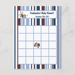 Schrijfbare Bingo Card Lil League Puppy Dog Uitnodiging Briefkaart