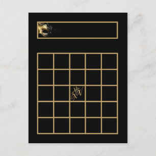 Schrijfbare Bingo Card Mis XV Gold Black Briefkaart