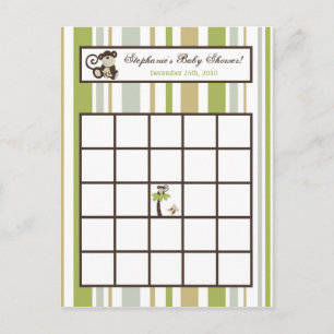 Schrijfbare Bingo Card Monkey Time Zoo Animal Uitnodiging Briefkaart