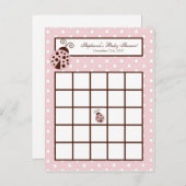 Schrijfbare Bingo Card Pink Ladybug Uitnodiging Briefkaart (Voorkant / Achterkant)