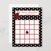 Schrijfbare Bingo Card Red Ladybug Uitnodiging Briefkaart (Voorkant / Achterkant)