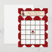 Schrijfbare Bingo Card Red Sock Monkey Argyle Uitnodiging Briefkaart (Voorkant / Achterkant)