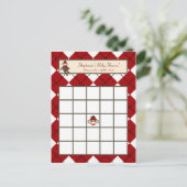 Schrijfbare Bingo Card Red Sock Monkey Argyle Uitnodiging Briefkaart (Staand voorkant)