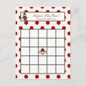 Schrijfbare Bingo Card Red Sock Monkey Uitnodiging Briefkaart (Voorkant)