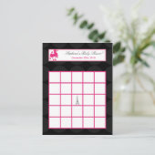 Schrijfbare Bingo Card Roze Podle Paris Eiffel Tow Uitnodiging Briefkaart (Staand voorkant)