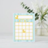 Schrijfbare Bingo Card Rubber Ducky Bubbles Uitnodiging Briefkaart (Staand voorkant)