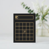 Schrijfbare Bingo Card Sweet 16 Gold Black Briefkaart (Staand voorkant)