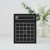 Schrijfbare Bingo Card Sweet 16 Silver Black Briefkaart (Staand voorkant)