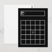 Schrijfbare Bingo Card Sweet 16 Silver Black Briefkaart (Voorkant / Achterkant)