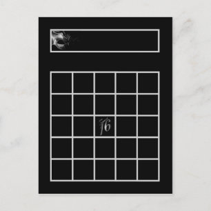 Schrijfbare Bingo Card Sweet 16 Silver Black Briefkaart