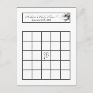 Schrijfbare Bingo Card Sweet 16 Silver White Party Uitnodiging Briefkaart