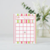 Schrijfbare Bingo Card Tea Party Pink Pastel Flowe Briefkaart (Staand voorkant)