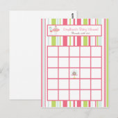 Schrijfbare Bingo Card Tea Party Pink Pastel Flowe Briefkaart (Voorkant / Achterkant)