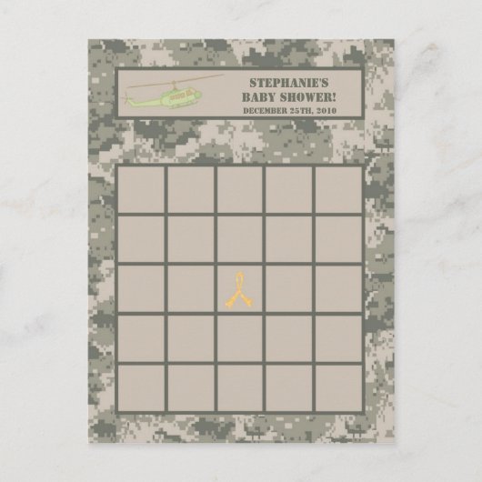 Schrijfbare Bingo Kaart ARMY ACU Camoflauge Digita (Voorkant)
