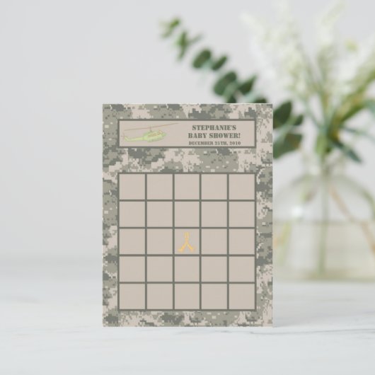 Schrijfbare Bingo Kaart ARMY ACU Camoflauge Digita (Staand voorkant)