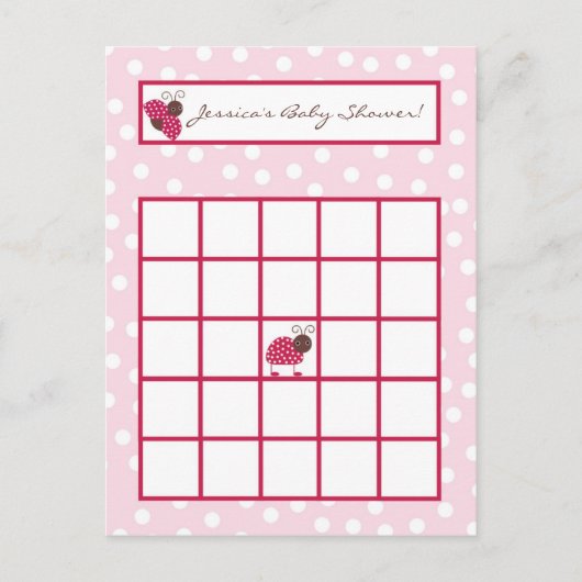 Schrijfbare Bingo Kaart Berry Garden Pink Lady Bug (Voorkant)