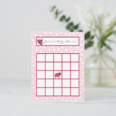 Schrijfbare Bingo Kaart Berry Garden Pink Lady Bug (Staand voorkant)