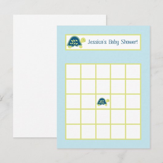 Schrijfbare Bingo Kaart Blauw Zee Schildpadden (Voorkant / Achterkant)