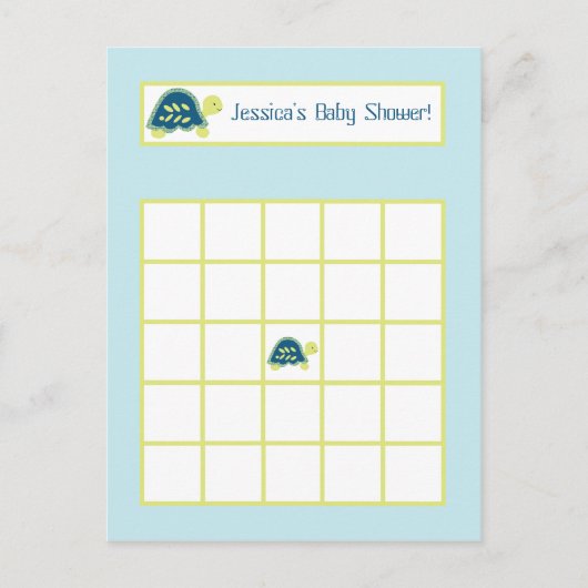 Schrijfbare Bingo Kaart Blauw Zee Schildpadden (Voorkant)